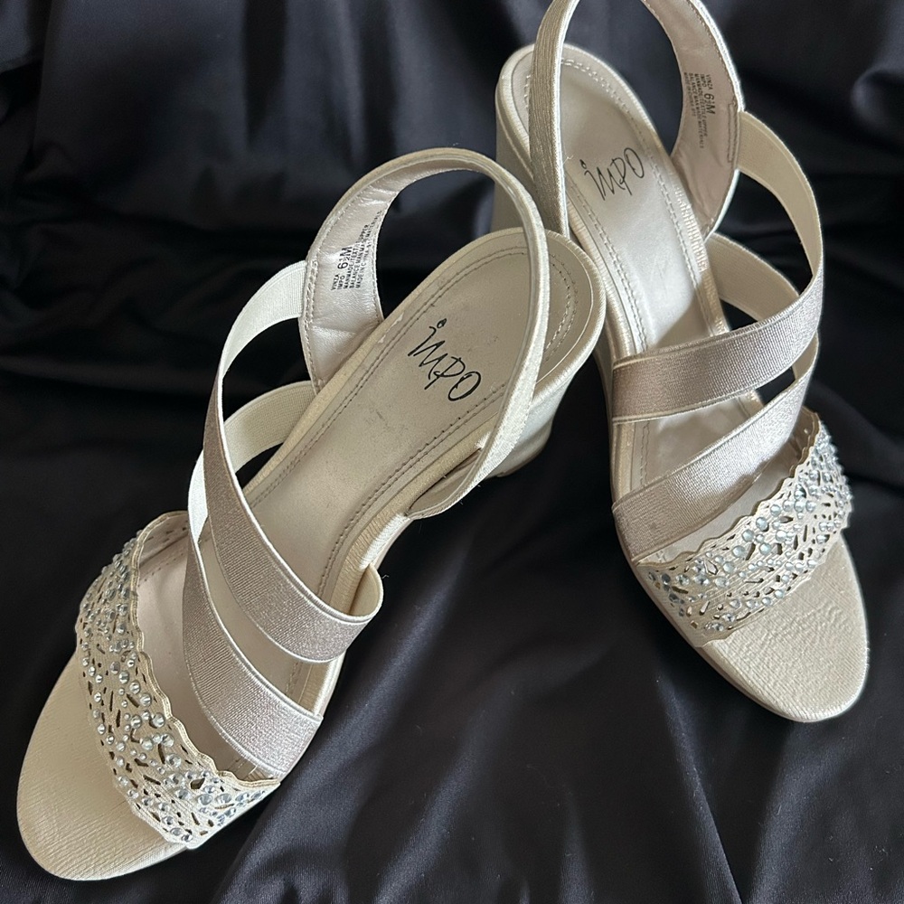 Impo Beige Strappy Sandals with Rhinestone Accents New w/o tags.